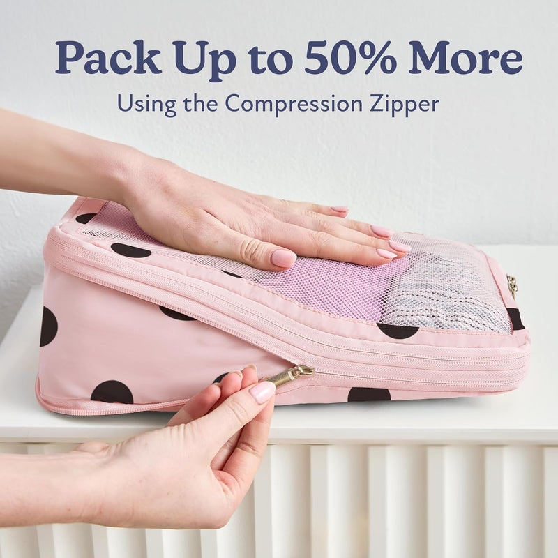 VANDEL Space-Saving Compression Packing Cubes for Kids + Women, Compressible Carry On Suit Case Organizer Luggage Kids Packing Cubes for Baby Bag Organizer Pouches for Luggage, Treavel Suitcase Cube - Image 2